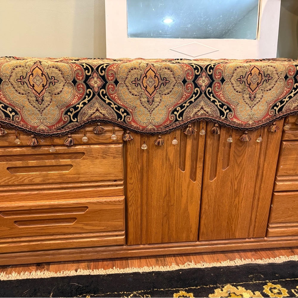 Ornate Tapestry Valence with Tassels